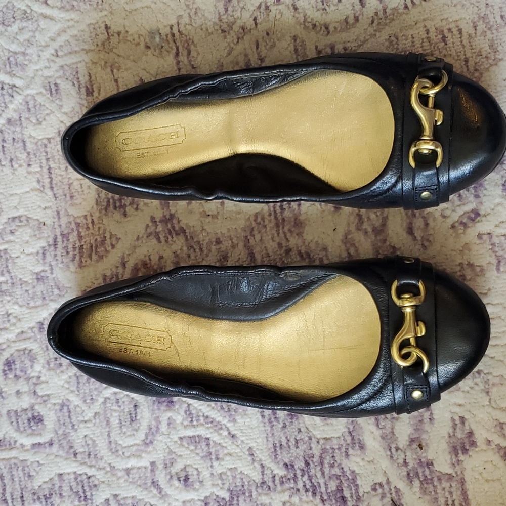 Coach black flats size 6B